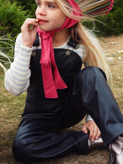 Oversmalls™ Nappa Leather Dungarees Navy