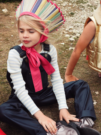 Oversmalls™ Nappa Leather Dungarees Navy