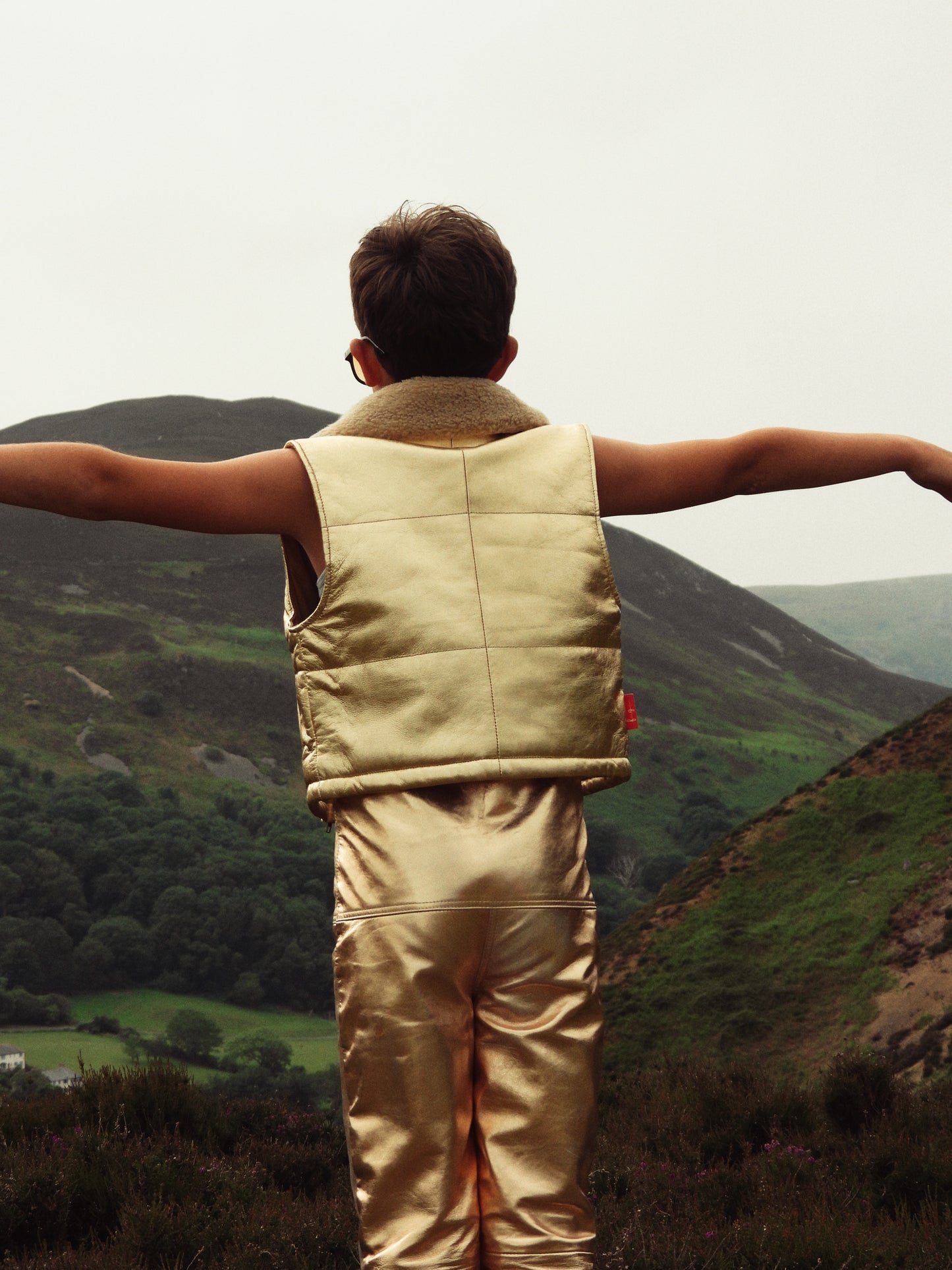 Oversmalls™ Nappa Leather Dungarees Gold