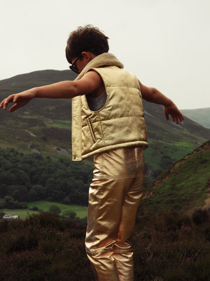 Oversmalls™ Nappa Leather Dungarees Gold
