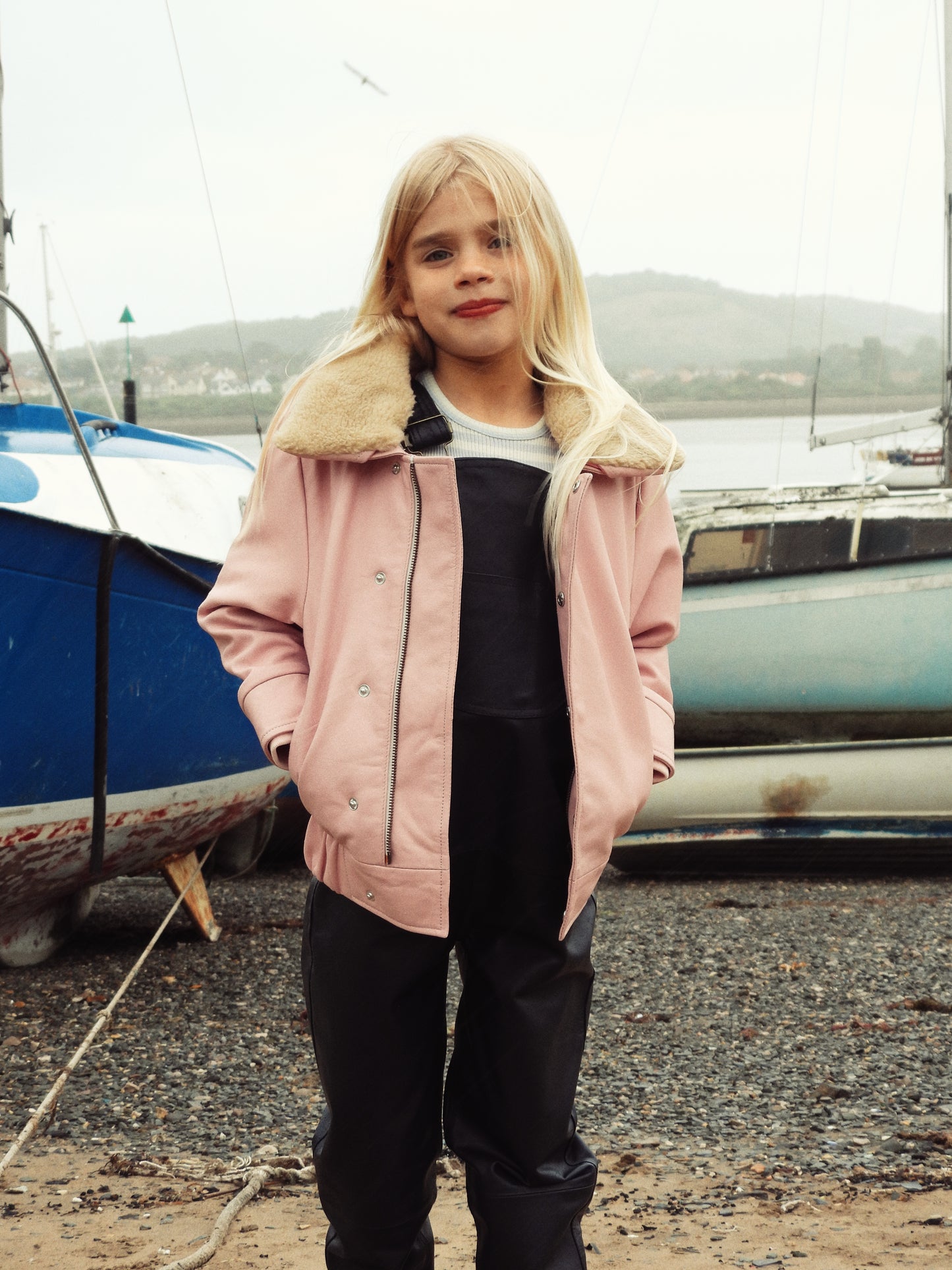 Oversmalls™ Nappa Leather Dungarees Navy