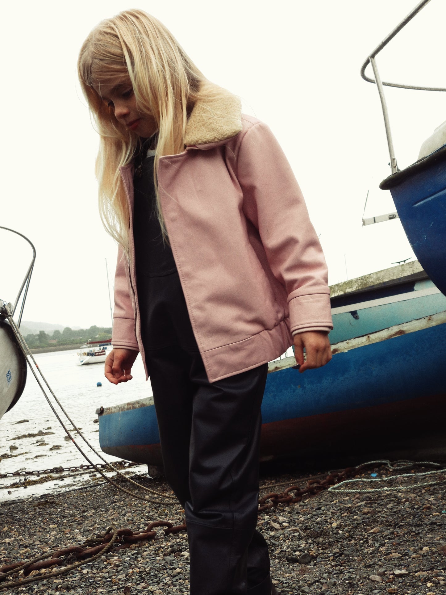 Oversmalls™ Nappa Leather Dungarees Navy