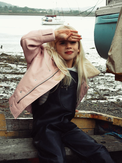 Oversmalls™ Nappa Leather Dungarees Navy