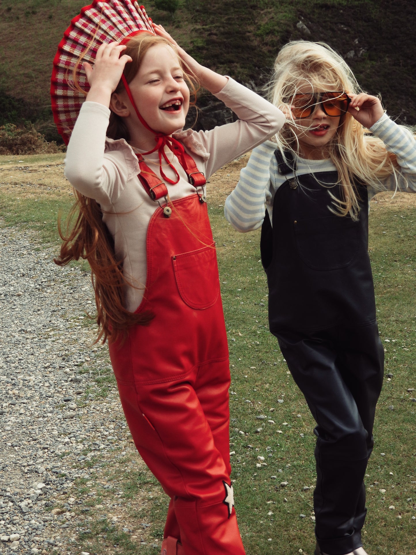 Oversmalls™ Nappa Leather Dungarees Navy