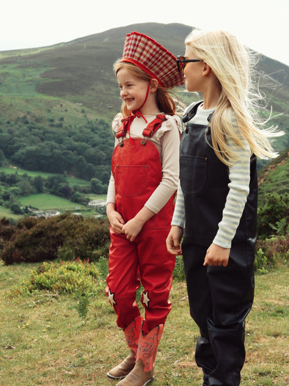 Oversmalls™ Nappa Leather Dungarees Navy