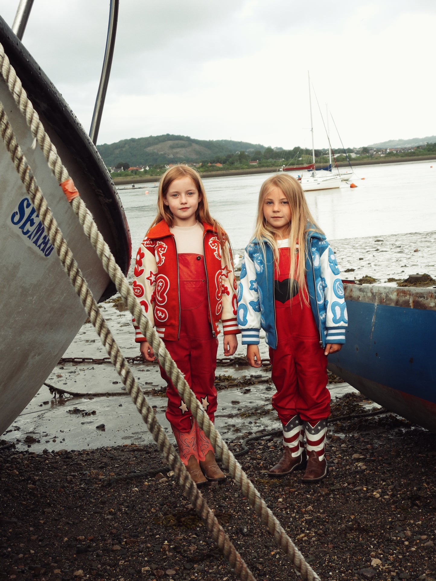 Wool and Leather Orange Boho Zip Front Jacket (Pre Order)