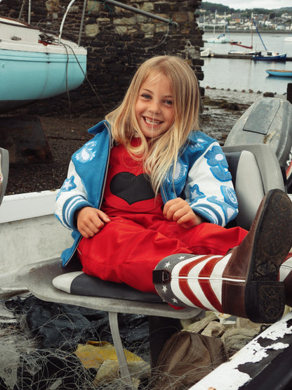 Wool and Leather Orange Boho Zip Front Jacket (Pre Order)