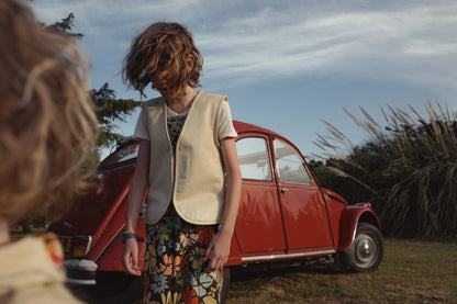 Hold Ya Horses Cream Leather Vest