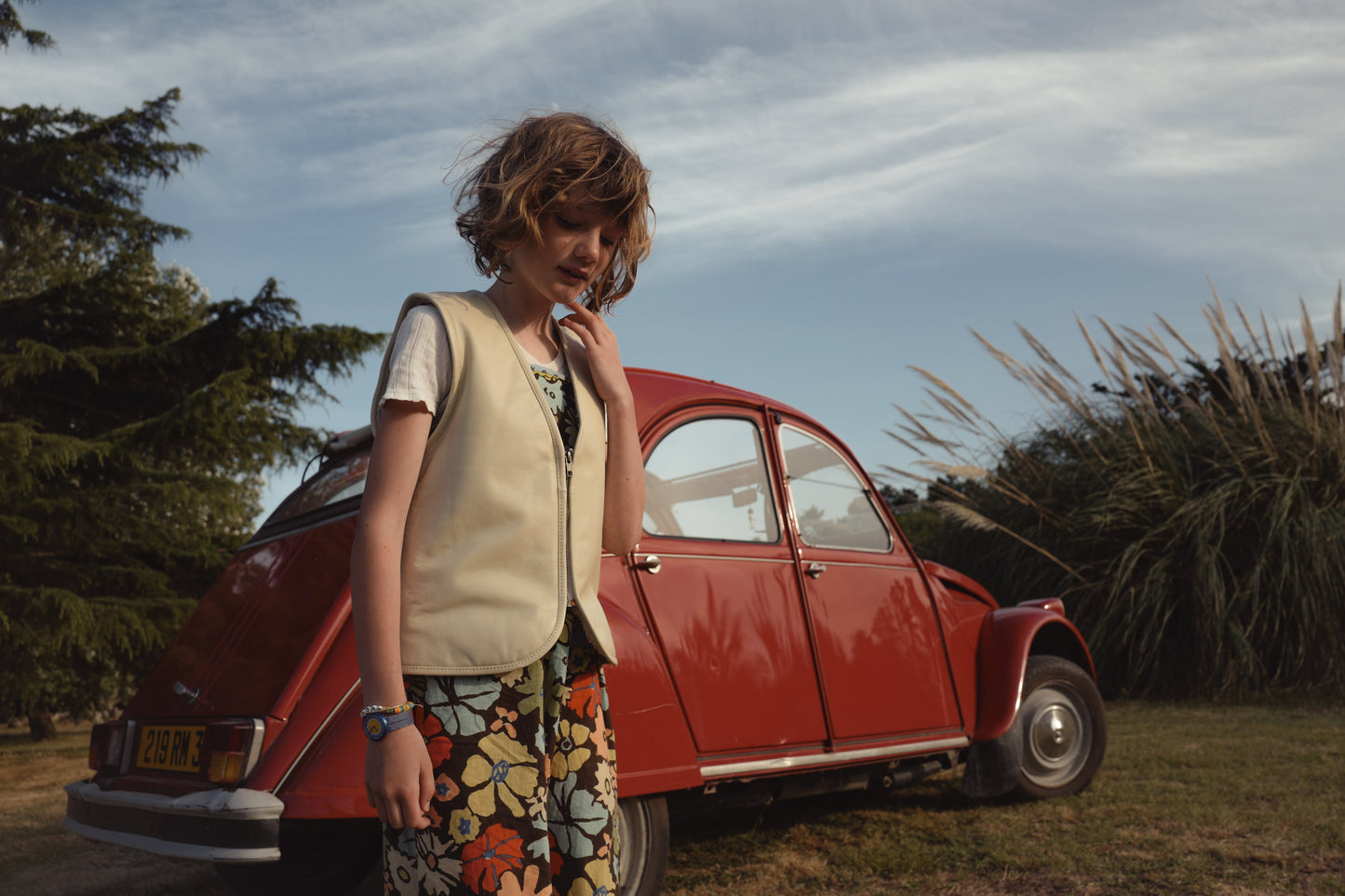 Hold Ya Horses Cream Leather Vest