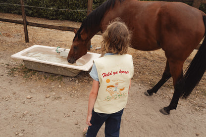 Hold Ya Horses Cream Leather Vest