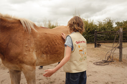 Hold Ya Horses Cream Leather Vest