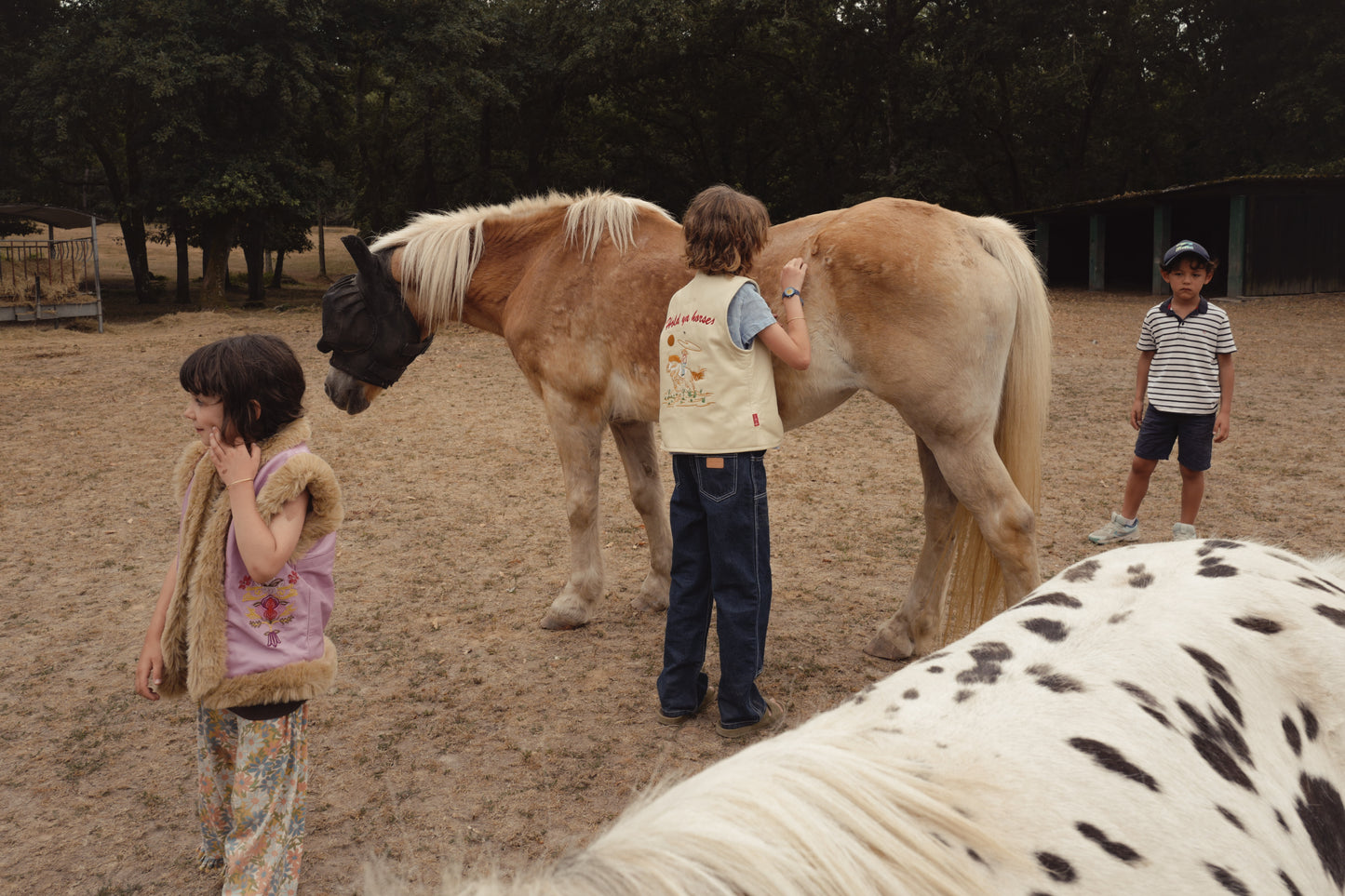 Hold Ya Horses Cream Leather Vest