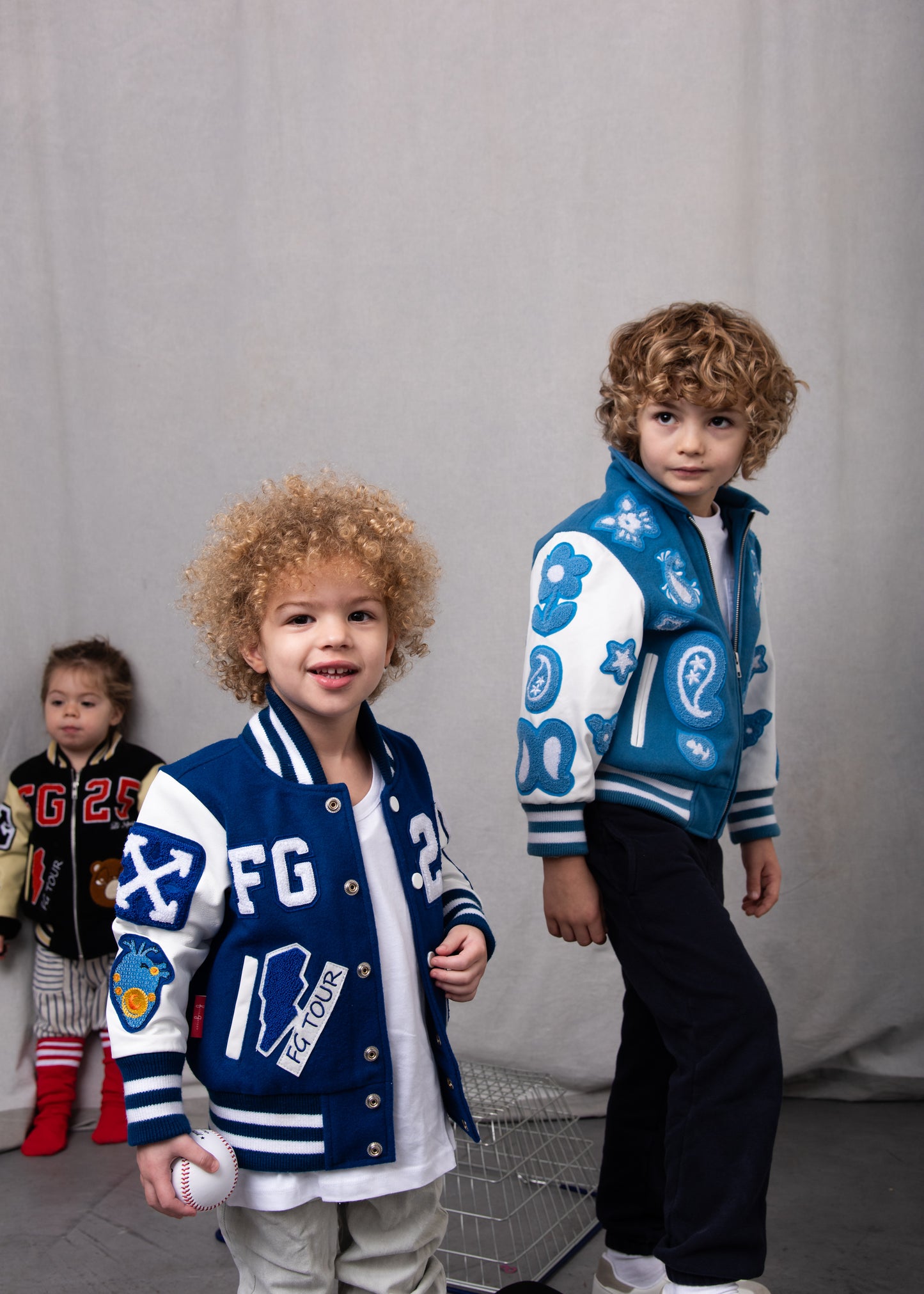 Awesome Letterman Jacket Snap Front Blue