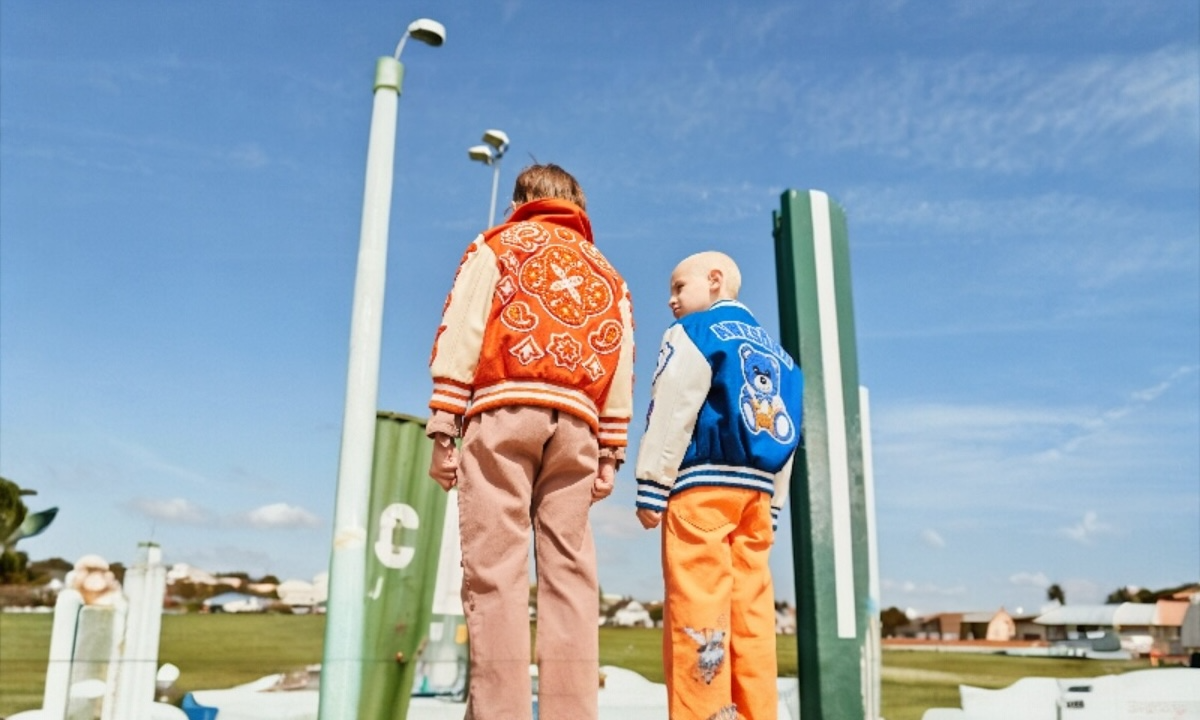 Awesome Letterman Jacket Snap Front Blue