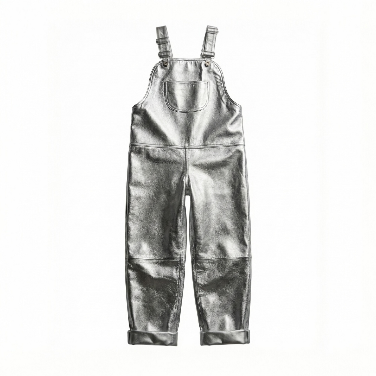 Oversmalls™ Nappa Leather Dungarees Silver