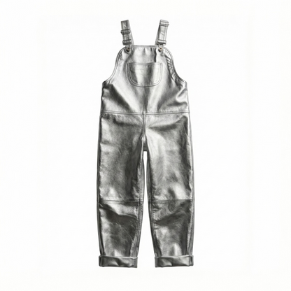 Oversmalls™ Nappa Leather Dungarees Silver