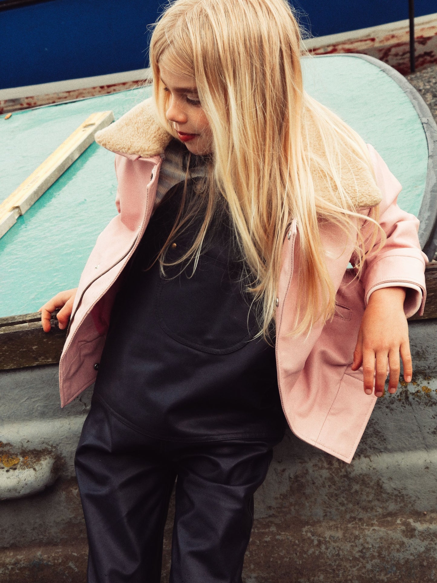 Oversmalls™ Nappa Leather Dungarees Navy