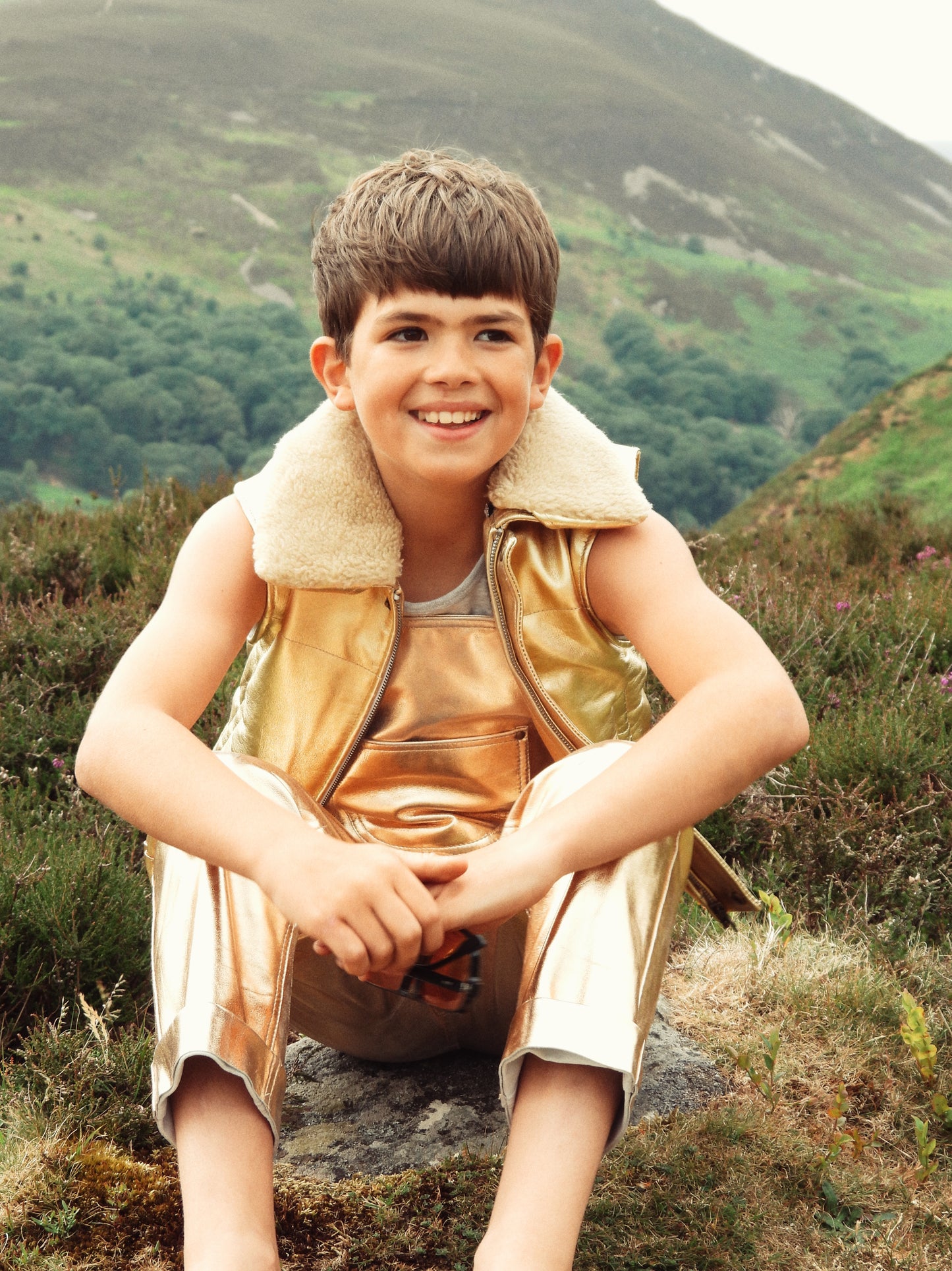 Oversmalls™ Nappa Leather Dungarees Gold