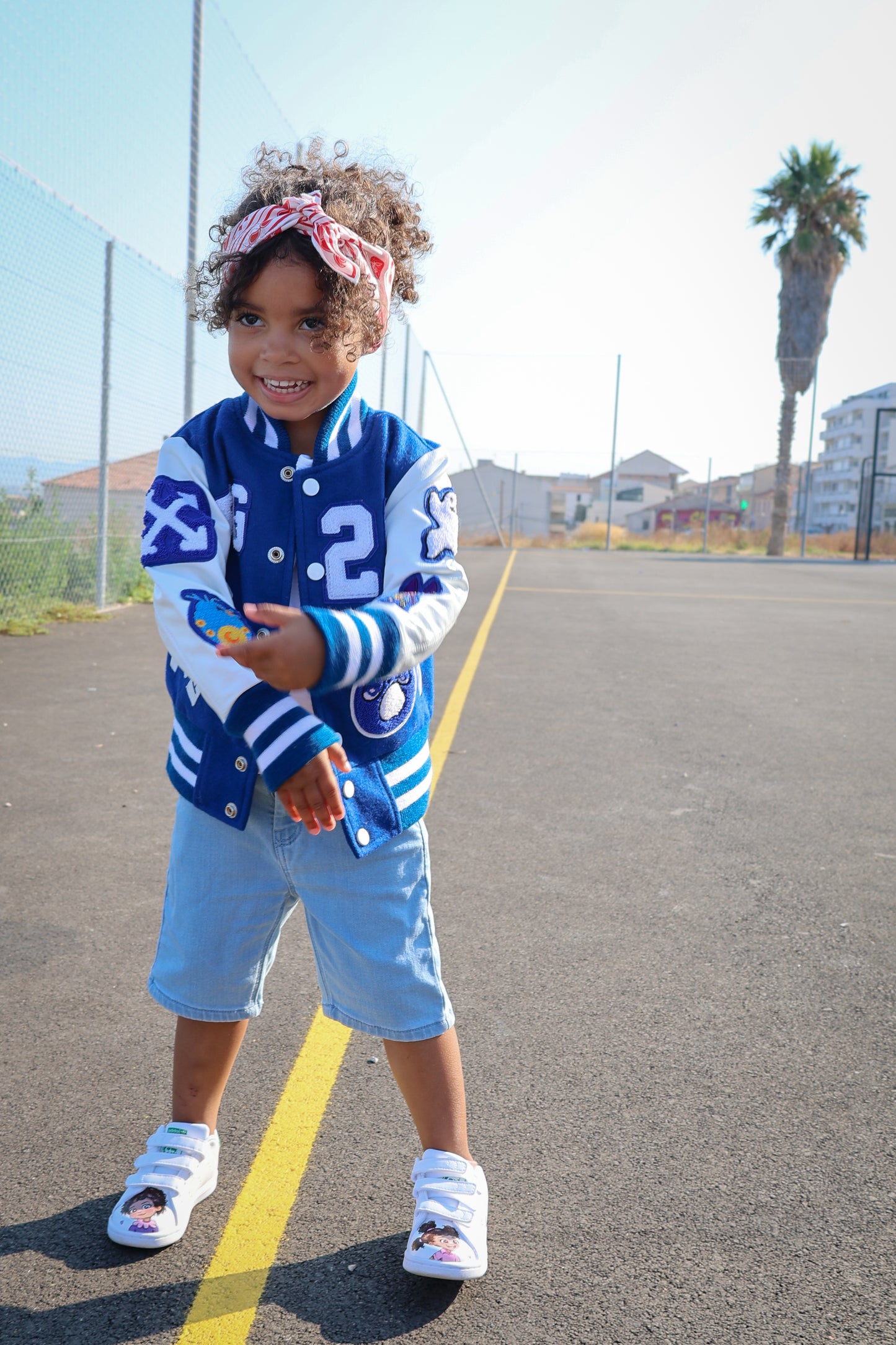 Awesome Letterman Jacket Snap Front Blue