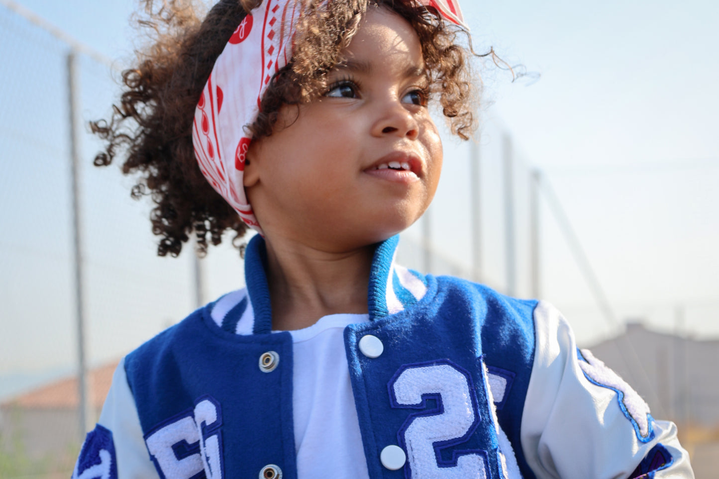 Awesome Letterman Jacket Snap Front Blue