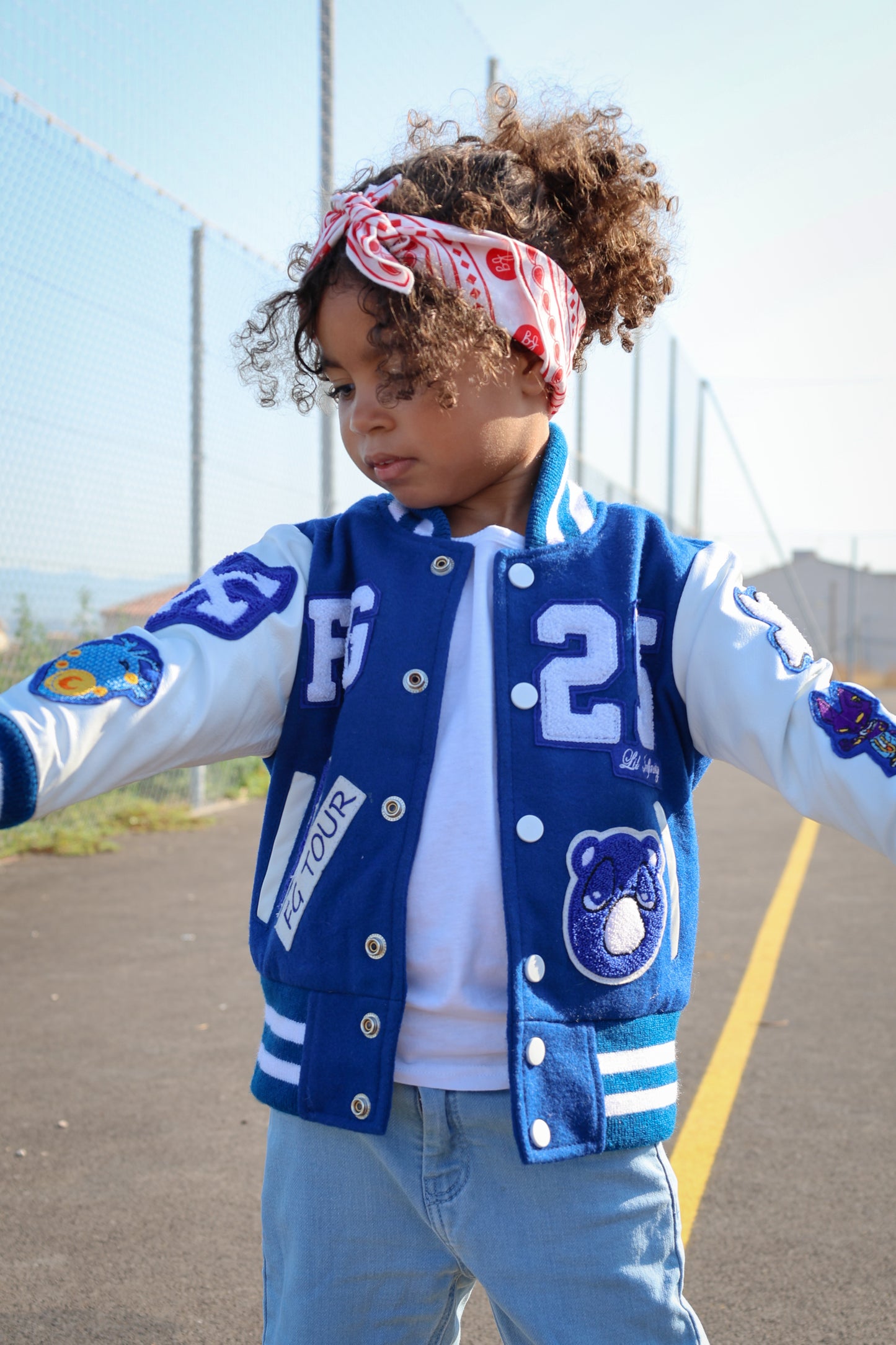 Awesome Letterman Jacket Snap Front Blue