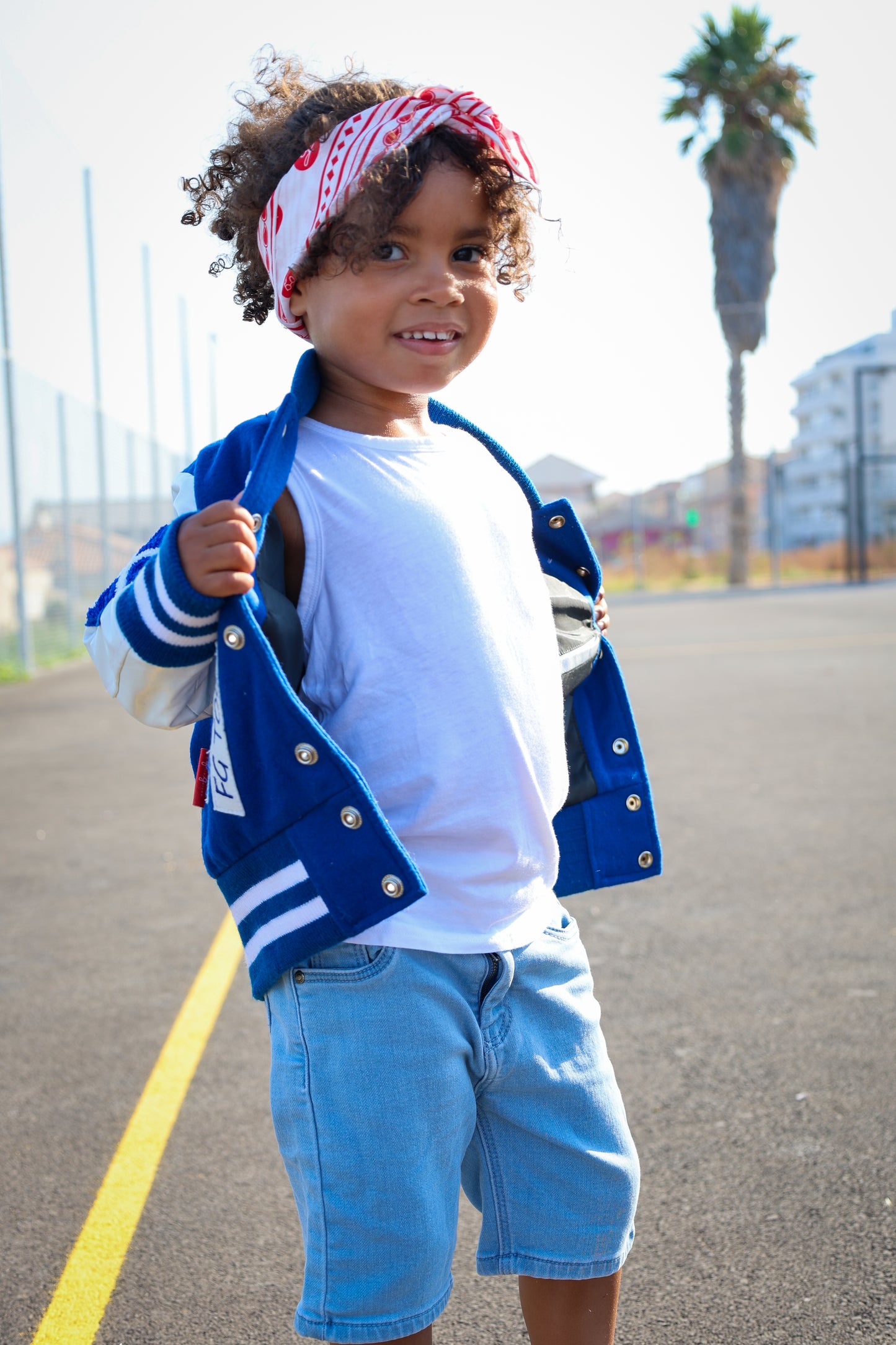 Awesome Letterman Jacket Snap Front Blue