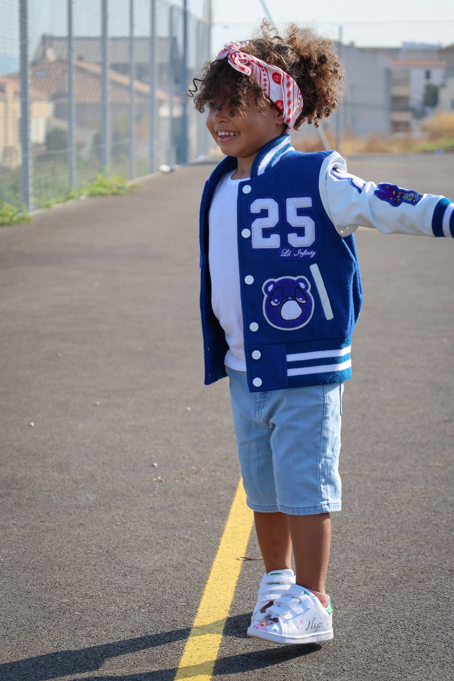 Awesome Letterman Jacket Snap Front Blue